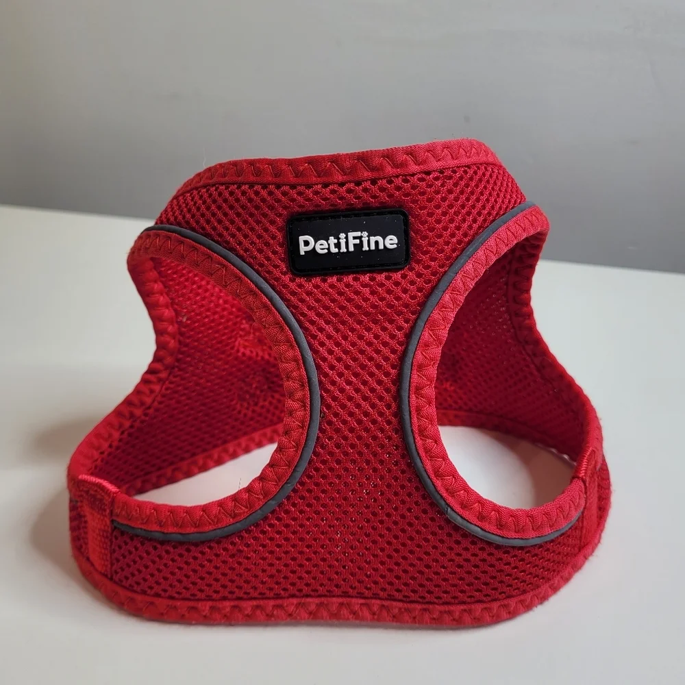 Petifine Step in Red Soft Dog Harness Size Small